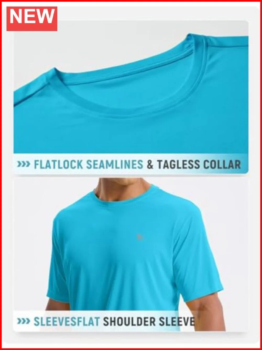UPF 50+ Men's Rash Guard Shirt Quick Dry Short Sleeve Athletic T-Shirt